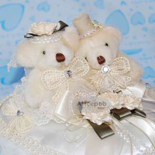 Teddy Bear Wedding favors Ring Pillow/Pen/Jewelry Box  