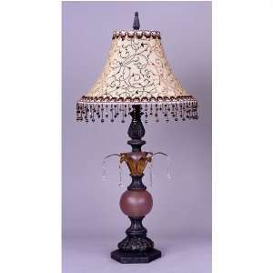  Living Well 4073 Table Lamp with Fabric Beaded Shade