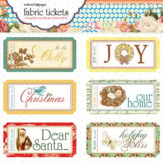 Websters Pages   A Botanical Christmas Collection   Fabric Tickets 
