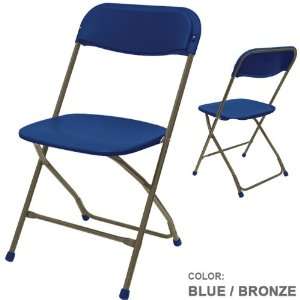  Phoenixx Plastic Folding Chair Color: Blue / Bronze (6pcs 