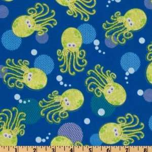  44 Wide Deep Deep Sea Octopus Royal Fabric By The Yard 