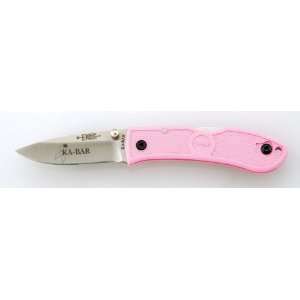 KA BAR Mini Dozier Folding Hunter Knife   Pink:  Sports 