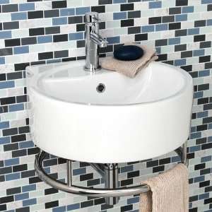    Limbrook Round Wall Mount Sink with Towel Bar: Home Improvement