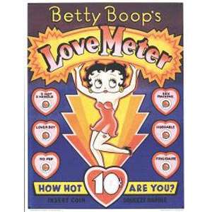 Betty Boop Love Meter Tin Sign Reproduction Wax Residue  
