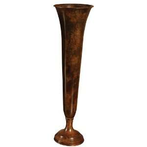 Rust Metal Trumpet Vase