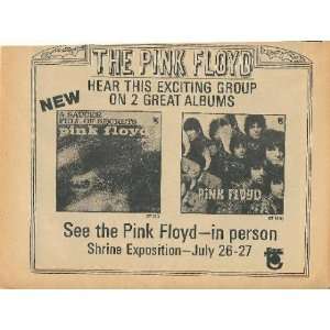  Pink Floyd Shrine Concert Poster Newspaper Ad LA 1968 
