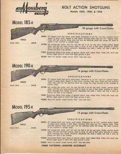1961 Mossberg Model 185 190 195 Shotgun Hunting ad  