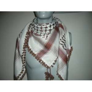   Brown Arabic scarf. Shemagh Arab Keffiyeh, Neck Scarf: Everything Else