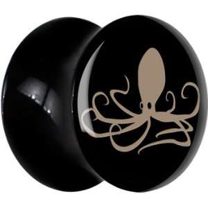  7mm  Black Acrylic Octopus Saddle Plug Jewelry