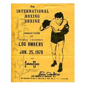  Lou Ambers Autographed / Signed International Boxing 