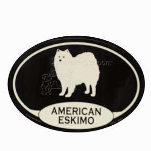    Euro Style Oval Dog Decal American Eskimo Dog