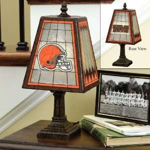   Cleveland Browns Football Stained Glass Table Lamp