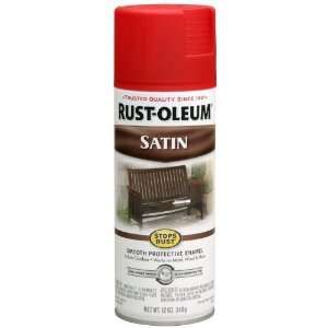  Rust Oleum 248632 12 Ounce Spray Paint, Satin American Red 