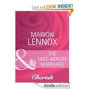 The Last Minute Marriage Marion Lennox  Kindle Store