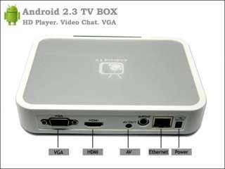 Google HD Internet TV Box Android 2.3 WIFI HDMI VGA  