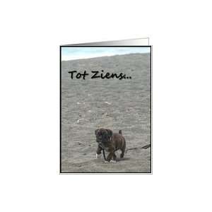 Tot Ziens Dutch good bye boxer puppy Card