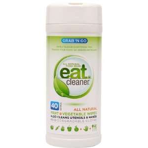  Eat Cleaner Grab N Go Fruit + Vegetable Wipes 40 ct (Pack 