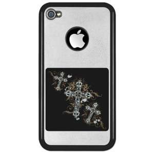  iPhone 4 Clear Case Black Goth Crosses 