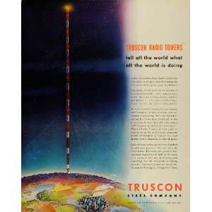  1942 Ad Trucson Steel World War II Radio Towers 