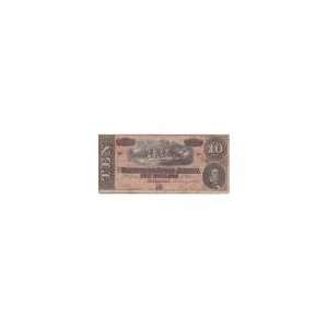    $10 1864 Confederate Note, Richmond, VA, VG F Toys & Games