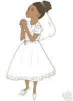 First Communion girl THANK YOU cards African American  