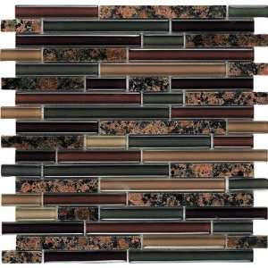 Spectrum English Brown Random Stone and Glass Blend Mosaic in Brown 