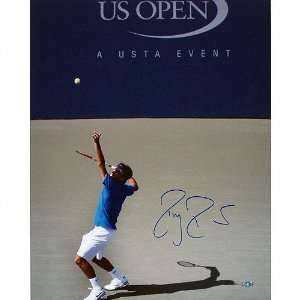  Roger Federer   2007 US Open Serve   Autographed 16x20 