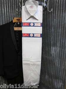 40s Arrow Sanforized Mitoga USA cotton tuxedo tux shirt vtg union made 
