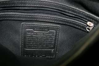 Designer Vintage Coach Black Leather Clothe Bag Purse Tote Shopper 