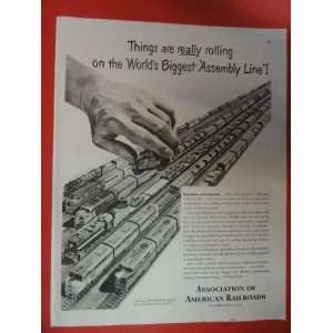com Association of American Railroads Print Ad. Orinigal 1951 Vintage 
