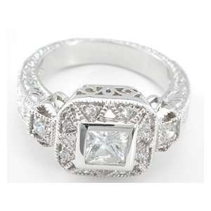  .65 Ct Princess Cut Antique Style Ring (6) Jewelry
