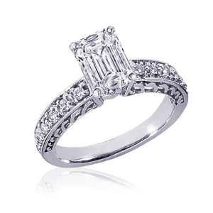  1.10 Ct Emerald Cut Diamond Vintage Engagement Ring 