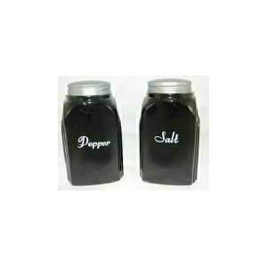  Classic Arched Sides Black Glass Glass Salt & Pepper 
