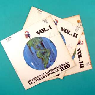 LP III FESTIVAL INTERNACIONAL DA CANCAO POPULAR RIO 1968 VOL 1 2 3 