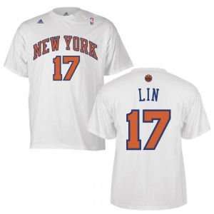  New York Knicks Jeremy Lin NBA Player T Shirt: Sports 