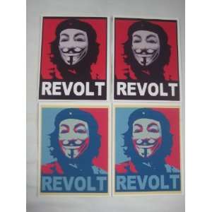  Anonymous REVOLT Che Guevara Vinyl decals stickers 2 Guy Fawkes V mask