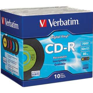 VERBATIM 94439 CD R 16X 80min Digital Vinyl jewel 10 Pk  