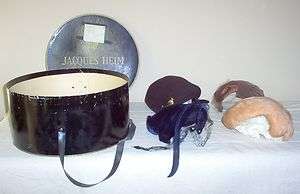 VINTAGE 1930S LADIES WOMENS DRESS HATS LOT OF 4 WITH HAT BOX  