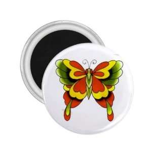  Tattoo Butterfly Black Art Fridge Souvenir Magnet 2.25 