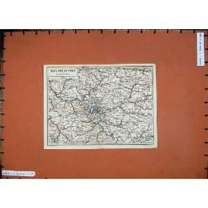    1907 Colour Map France Banlieue De Paris Versailles