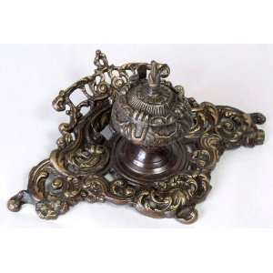  Single Inkwell in Dark Antique Brass Finish by AA 