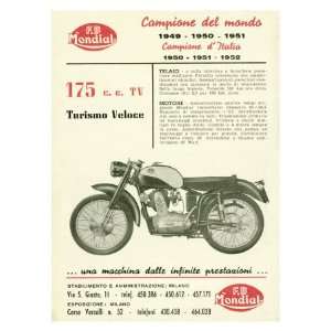  Mondial Turismo Veloce Motorcycle Giclee Poster Print 