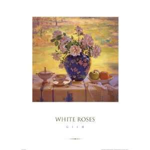  White Roses by Del Gish 20x28