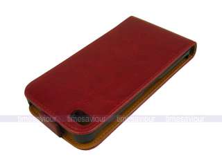 Maroon Red Vertical Leather Case Cover+Screen Protector+Stylus for 