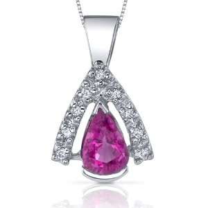   carats Top Quality Rubellite and G Color VVS Clarity Diamond Pendant