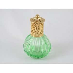 Inch Grooved Green Glass Catalytic Aroma Lamp with Gold Lantern Cap 
