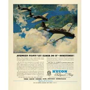  1944 Ad New York Air Brake Grumman TBF Avenger Bomber 
