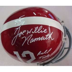 Joe Willie Namath Autographed/Hand Signed Alabama Full Size Helmet 