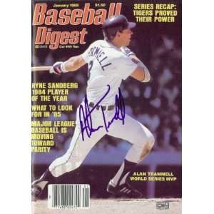 Alan Trammell Signed Baseball   Digest 1984