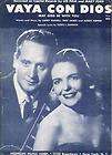 les paul mary ford sheet music vaya con dios 1953 expedited shipping 